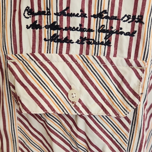 4XL Phat Farm Red and White Striped Button Down Shirt - Picture 3 of 8